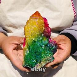 3pieces 5.32LB Color Flame Aura Electroplate Quartz Crystal Specimen Healing 722