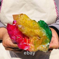 3pieces 5.32LB Color Flame Aura Electroplate Quartz Crystal Specimen Healing 722