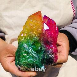 3pieces 5.32LB Color Flame Aura Electroplate Quartz Crystal Specimen Healing 722