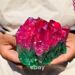 3pieces 5.32LB Color Flame Aura Electroplate Quartz Crystal Specimen Healing 722