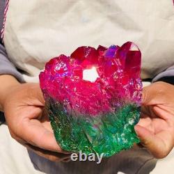 3pieces 5.32LB Color Flame Aura Electroplate Quartz Crystal Specimen Healing 722