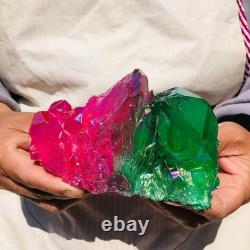 3pieces 5.32LB Color Flame Aura Electroplate Quartz Crystal Specimen Healing 722