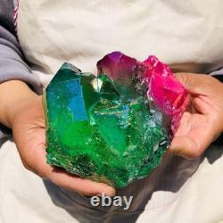 3pieces 5.32LB Color Flame Aura Electroplate Quartz Crystal Specimen Healing 722