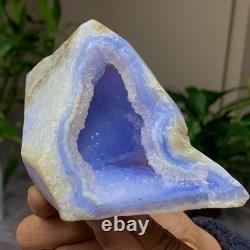 417G Natural Blue striped agate Crystal Chunks piece form Mineral Specimens