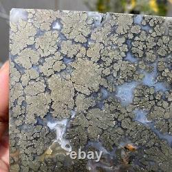 420g New Find Marcasite Flower Agate Crystal Piece Polished Specimen