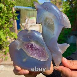 429G Natural and beautiful agate carved butterfly Druze piece
