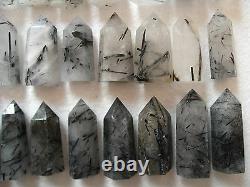 45 Pieces RARE NATURAL BLACK Tourmaline Quartz Crystal point Healing