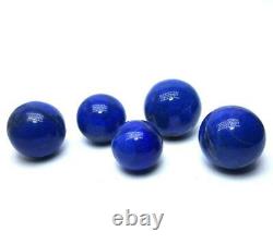 460 Grams Top A+++ Quality 100% Genuine Lapis Lazuli Sphere Balls 5 Pieces