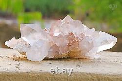 467g Gorgeous Point Cluster Quartz Pink Samadhi Quartz Meditation For Home Décor