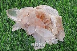 467g Gorgeous Point Cluster Quartz Pink Samadhi Quartz Meditation For Home Décor