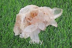 467g Gorgeous Point Cluster Quartz Pink Samadhi Quartz Meditation For Home Décor