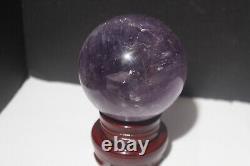 4.0 Large Amethyst Sphere Brazilian Amethyst Geode SHOW PIECE with STAND