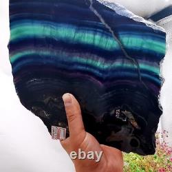 4.55LB Natural Rainbow Fluorite Crystal Quartz Piece Healing Specimen Stone