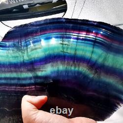 4.57LB Natural Rainbow Fluorite Crystal Quartz Piece Healing Specimen Stone