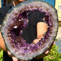 4.66LB Amazing large and thick natural amethyst hole piece F483
