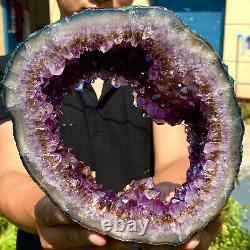 4.66LB Amazing large and thick natural amethyst hole piece F483