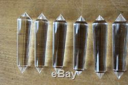 4 Pieces 24-Sides NATURAL CLEAR QUARTZ CRYSTAL DT WANDS POINTS POLISHED HEALING