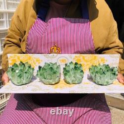 4 pieces 3.3LB Rare Twinkling Green Phantom Quartz Crystal Cluster Specimen 1828