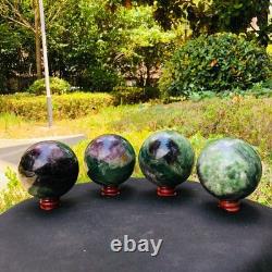 4piec 5.78LB Natural Beautiful Fluorite Energy Magic Ball Reiki Healing 894