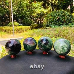 4piec 5.78LB Natural Beautiful Fluorite Energy Magic Ball Reiki Healing 894