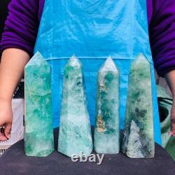 4piece Natural rainbow fluorite Obelisk Crystal Mineral specimen Healing 6.84LB