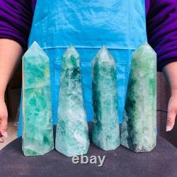 4piece Natural rainbow fluorite Obelisk Crystal Mineral specimen Healing 6.84LB