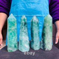 4piece Natural rainbow fluorite Obelisk Crystal Mineral specimen Healing 6.84LB