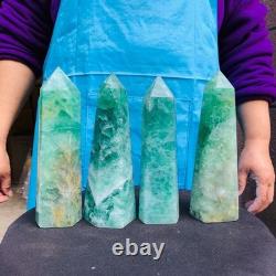 4piece Natural rainbow fluorite Obelisk Crystal Mineral specimen Healing 6.84LB