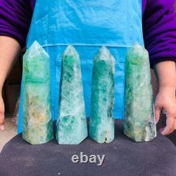 4piece Natural rainbow fluorite Obelisk Crystal Mineral specimen Healing 6.84LB