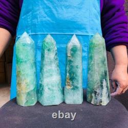 4piece Natural rainbow fluorite Obelisk Crystal Mineral specimen Healing 6.84LB