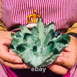 4pieces 3.66LB New Find green PhantomQuartz Crystal Cluster MineralSpecimen 1830