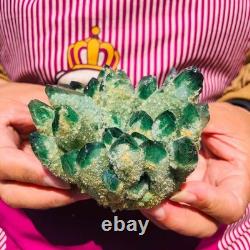4pieces 3.71LB New Find green PhantomQuartz Crystal Cluster MineralSpecimen 1832