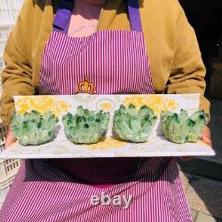 4pieces 3.88LB New Find green PhantomQuartz Crystal Cluster MineralSpecimen 1826