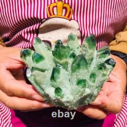 4pieces 4LB New Find green PhantomQuartz Crystal Cluster MineralSpecimen 1831