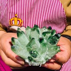 4pieces 4LB New Find green PhantomQuartz Crystal Cluster MineralSpecimen 1831