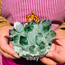 4pieces 4.05LB New Find green PhantomQuartz Crystal Cluster MineralSpecimen 1825