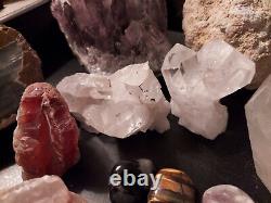 50-PIECE MIXED LOT Quartz Crystal Points Amethyst Apophyllite Pyrite Cubes MORE
