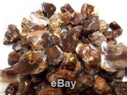 50 Piece Lot Windowed Mexican Fire Agate All With Color