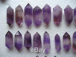 50 Pieces NATURAL Amethyst quartz crystal Double point healing