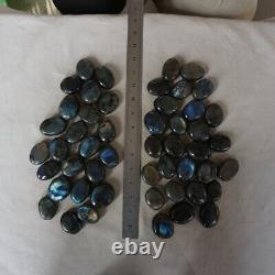 50 Pieces Natural Rainbow Labradorite Crystal Gem Spectrolite Palm Stone Healing