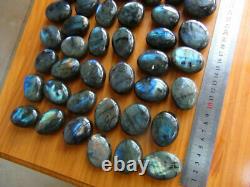 50 Pieces Natural Rainbow Labradorite Crystal Gen Spectrolite Palm Stone Healing