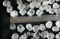 50 Pieces SMALL NATURAL CLEAR QUARTZ CRYSTAL SKULLS CARVED Free Shipping