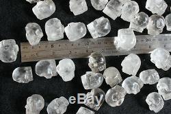 50 Pieces SMALL NATURAL CLEAR QUARTZ CRYSTAL SKULLS CARVED Free Shipping