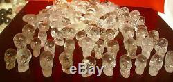 50 Pieces TINY NATURAL CLEAR QUARTZ CRYSTAL SKULLS CARVED, WHOLESALES PRICE