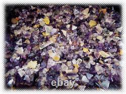 50lb LOT Purple / Clear Cave-in-Rock Illinois Fluorite Crystal Pieces Mine Run