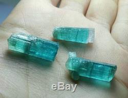53 cts paraiba color tourmaline crystals 3 pieces