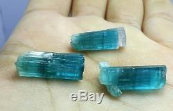 53 cts paraiba color tourmaline crystals 3 pieces