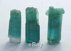 53 cts paraiba color tourmaline crystals 3 pieces