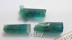 53 cts paraiba color tourmaline crystals 3 pieces