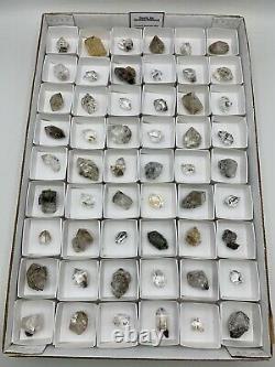 54 Piece Wholesale Flat of Mixed B-C Grade NY Herkimer Diamond Quartz Crystals